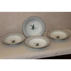 Vintage Noritake Fernwood 5444 Wide Rim Soup Bowls - Set of 4
